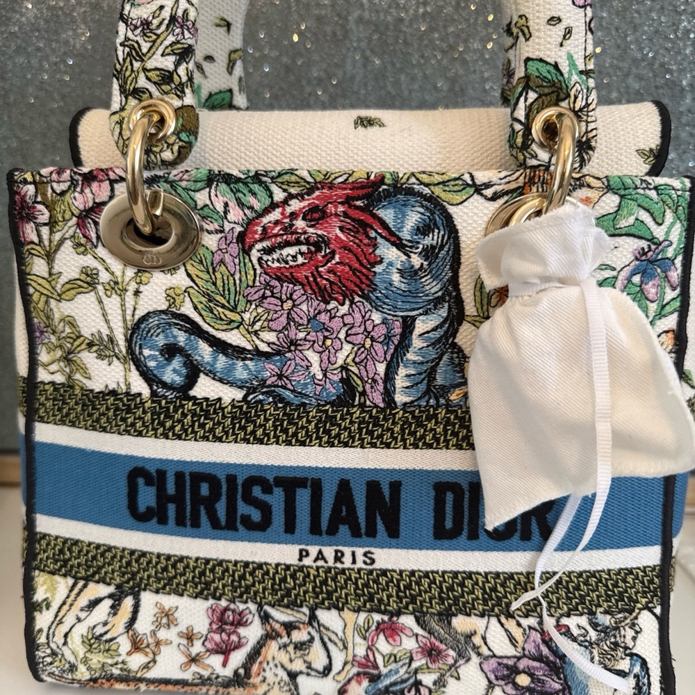 Christian Dior D-Lite 2022 Canvas D-Constellation MEDIUM Lady D-Lite -Multicolor
